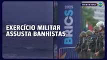 Marinha faz exercício militar na Baía da Guanabara antes do Brics