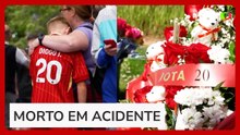 Bandeiras a meio mastro e flores: Liverpool mostra homenagens a Diogo Jota