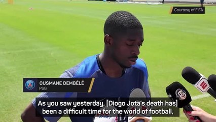 Ousmane Dembele pays respects to Diogo Jota