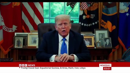 Trump signs ban on travel to US by nationals from 12 countries | BBC News
