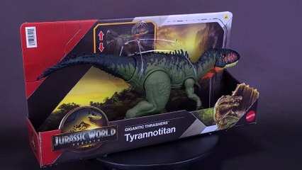 Mattel Jurassic World Rebirth Gigantic Thrashers Tyrannotitan Dinosaur Toy Review