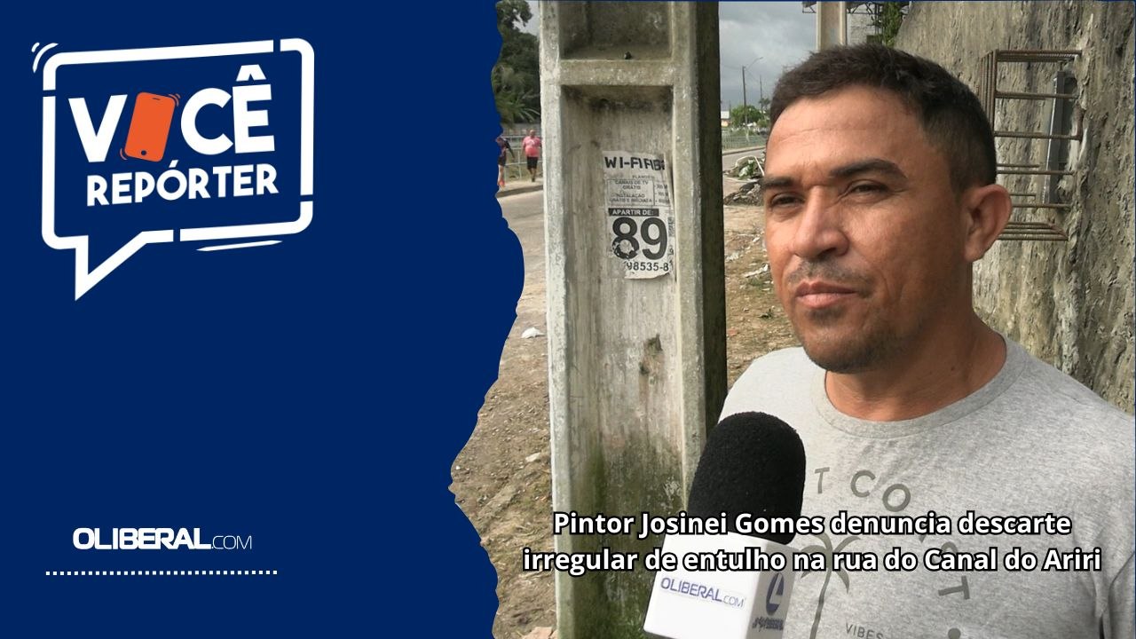 Pintor Josinei Gomes denuncia descarte irregular de entulho na rua do Canal do Ariri