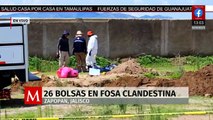 Localizan 26 bolsas con restos humanos en fosa clandestina de Zapopan