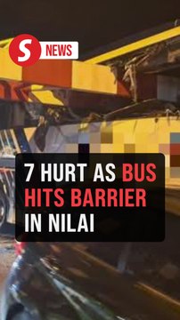 Driver, six others hurt after bus crashes into overhead height barrier on Nilai road