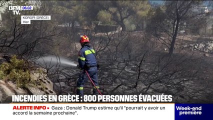 Incendies en Grèce: 800 personnes évacuées après un nouveau départ de feu