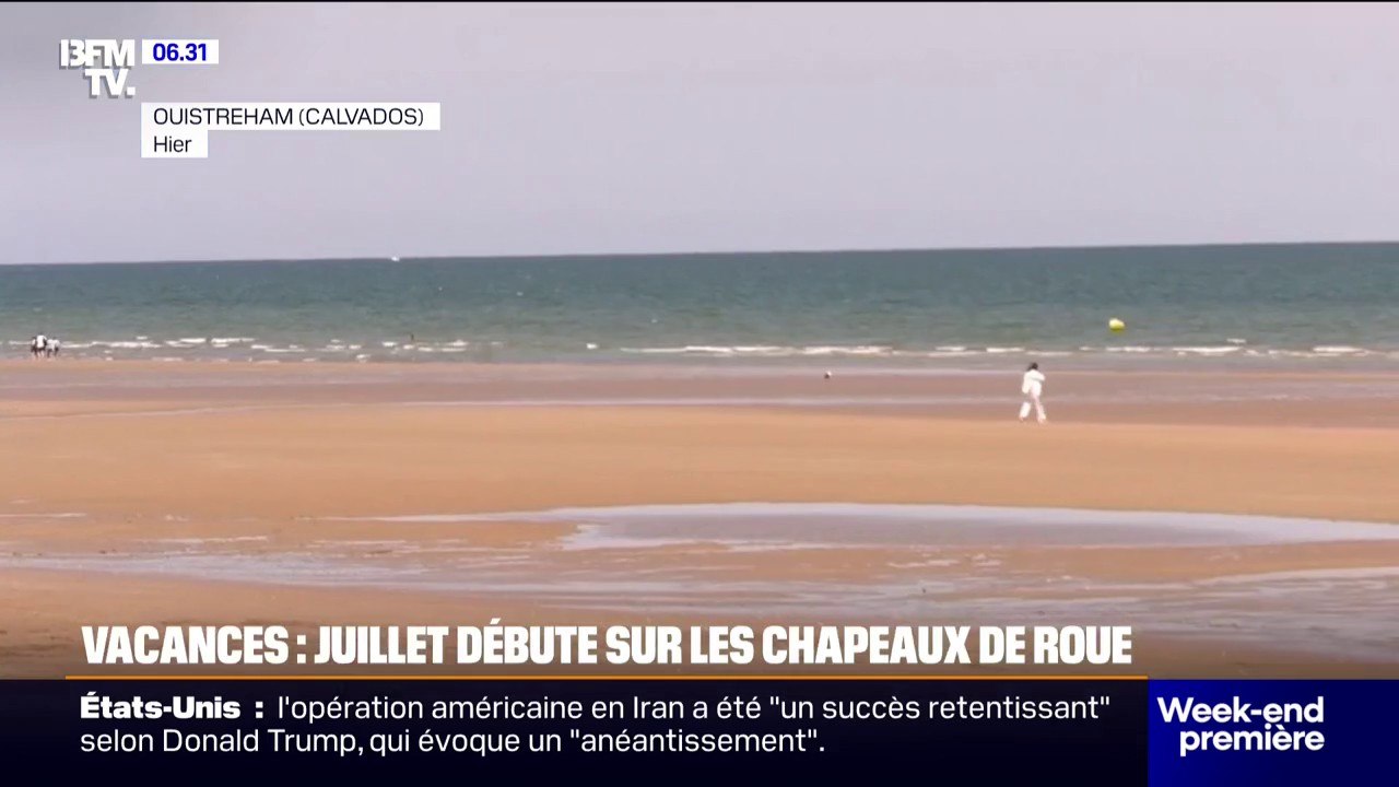 Ces vacanciers profitent des plages du Calvados avant l'arrivée d'une vague de touristes