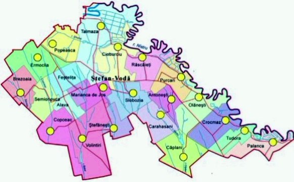 Map of Stefan Voda District. Peta Raion Stefan Voda. Stefan Voda District Map. Map of District of Stefan Voda. District of Stefan Voda map. Harta raionului Ștefan Vodă. Carte du raion de Stefan Voda. Mapa do distrito de Stefan Voda. ステファン ヴォーダ地区の地図
