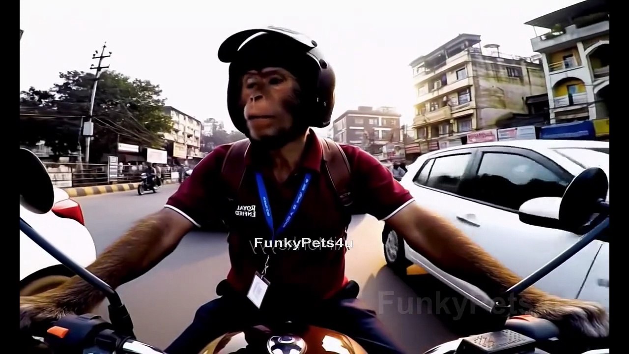 Gullu Monkey Going To Office - FunkyPets4u #monkey #funnypets #funkypets4u #monkeyvlog #pets #funny