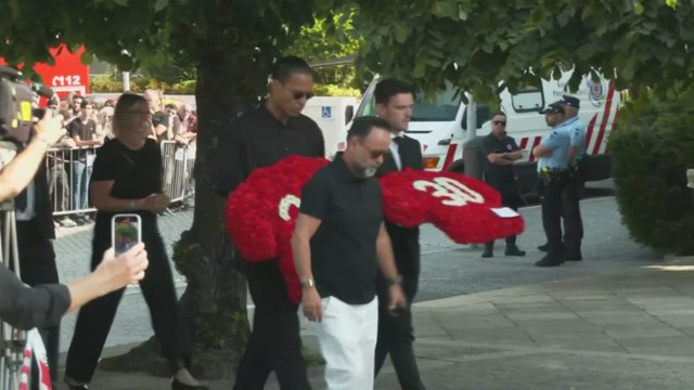Arrival of the Liverpool delegation at the funeral for the death of Diogo Jota and his brother André Silva Jota
