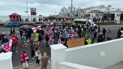 Violent clashes at anti-migrant protest in Southsea