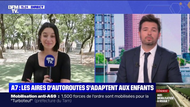 Sur cette aire d'autoroute, des activités pour les enfants sont organisées pour ce premier week-end de départ en vacances