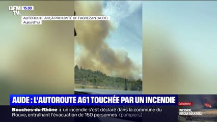 L'autoroute A61 touchée par un incendie près de Fabrezan dans l'Aude
