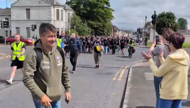 Hundreds of German football fans march through Northern Ireland streets for special friendly against Glenavon