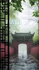 Beautiful Raining In Old Chinese Village