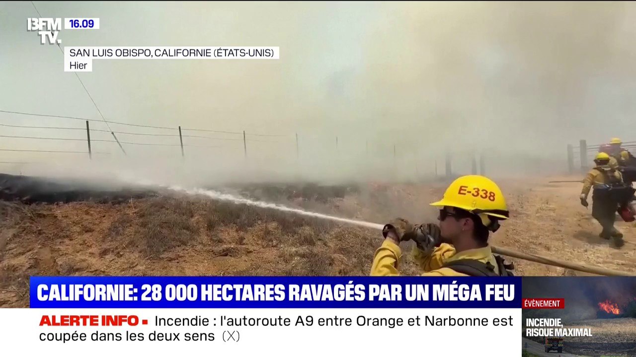 En Californie, un immense incendie a ravagé 28.300 hectares et plus de 600 pompiers luttent contre les flammes