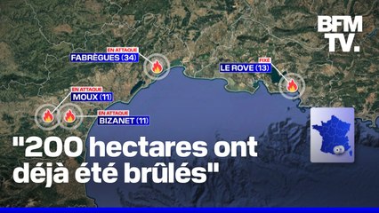 Bouches-du-Rhône, Aude... Plusieurs incendies en cours sur l'arc méditerranéen