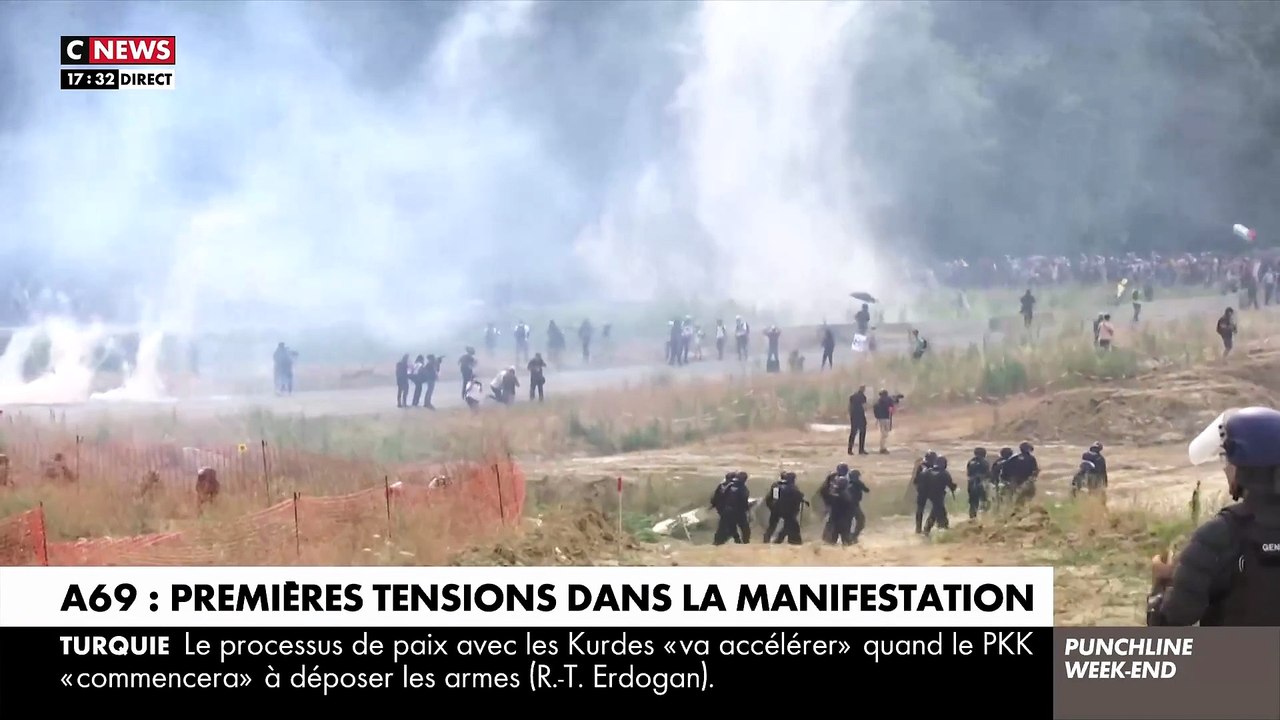 Mobilisation A69: La manifestation se tend, des tirs de gaz lacrymogène et des jets de pierre observés entre les forces de l'ordre et les manifestants