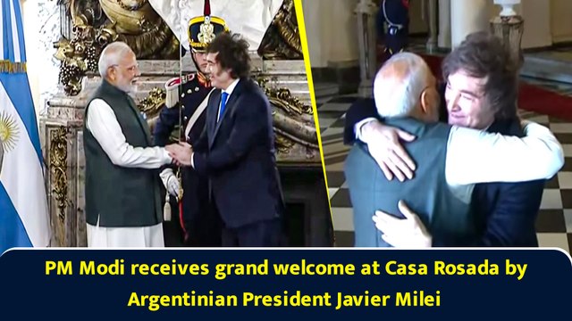 PM Modi receives grand welcome at Casa Rosada by Argentinian President Javier Milei