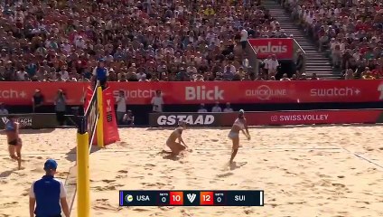 Cannon with the jump set - Cannon/Kraft (USA) v Hüberli/Kernen (SUI) | Quarter Final (W) | Gstaad 2025