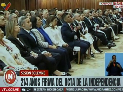 Dip. Colmenares realiza lectura del Acta de Independencia de la República Bolivariana de Venezuela