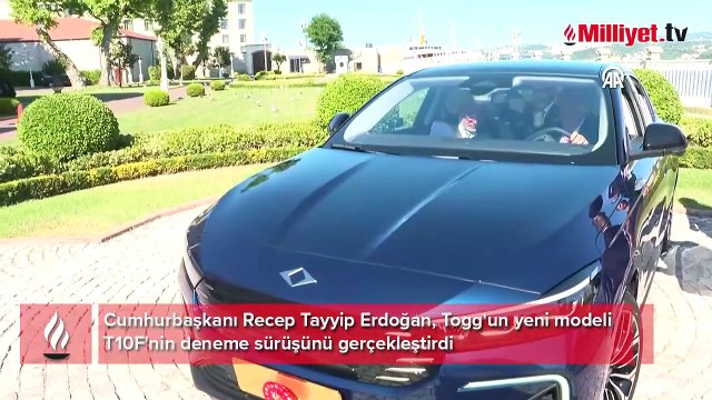 Cumhurbaşkanı Erdoğan Togg'un yeni modeli ile deneme sürüşü yaptı
