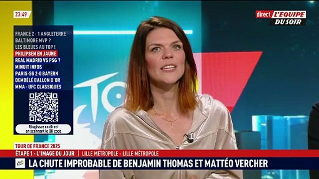 Thomas et Vercher sur le podium après s'être télescopé pour le maillot à pois - Cyclisme - Tour de France