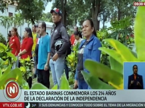 Pueblo de Barinas rememora los 214 años de la Declaración Solemne de la Independencia de Venezuela