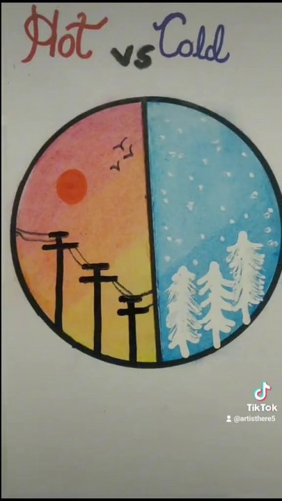 Hot vs cold drawing drawing 🥶🥵