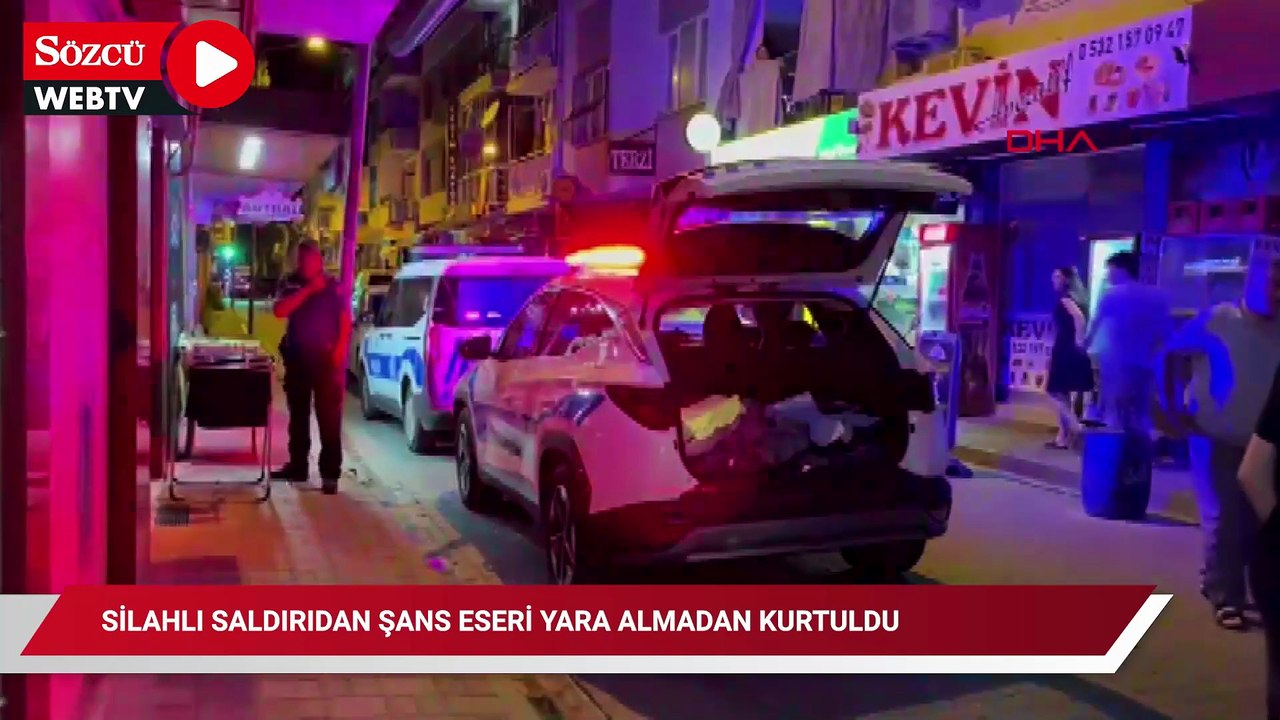 Silahlı saldırıdan şans eseri yara almadan kurtuldu; olay anı kamerada