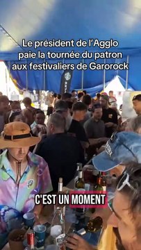 Jacques Bilirit, président de Val de Garonne Agglomération, paie sa tournée aux festivaliers de Garorock