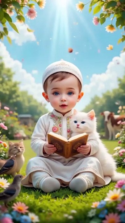 Cute Baby Reciting to Bismillah❤️ Islamic Short with translation short