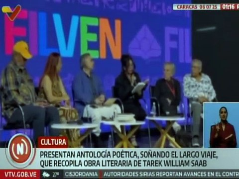 Tarek William Saab presentó su obra Soñando el largo viaje una antología poética