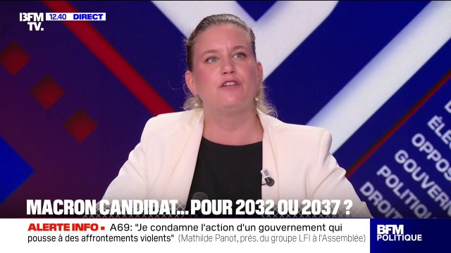 Emmanuel Macron candidat pour les présidentielles de 2032 ou 2037 ? Pour Mathilde Panot (LFI), le président de la République essaye de mettre notre pays dans la fin du projet démocratique