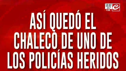 Así quedo el chaleco de uno de los policias baleados