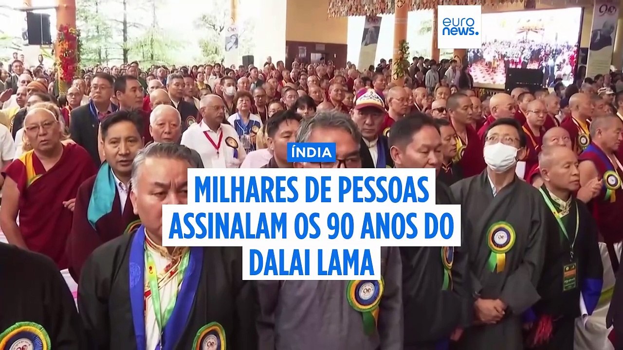 Milhares de pessoas celebram o Dalai Lama no seu 90.º aniversário