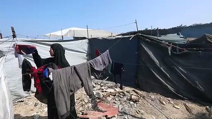 Campamento de personas desplazadas en Gaza