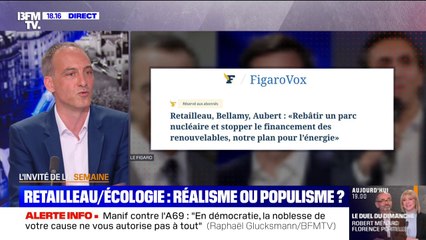 Nucléaire, énergies renouvelables... Pour Raphaël Glucksmann (eurodéputé "Place publique"), Bruno Retailleau "fait du trumpisme"