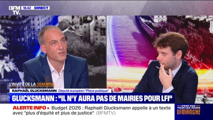 Municipales de 2026: "Il n'y aura pas de maires de La France insoumise", assure Raphaël Glucksmann ("Place publique")
