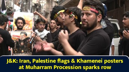 J&K: Iran, Palestine flags & Khamenei posters at Muharram Procession sparks row