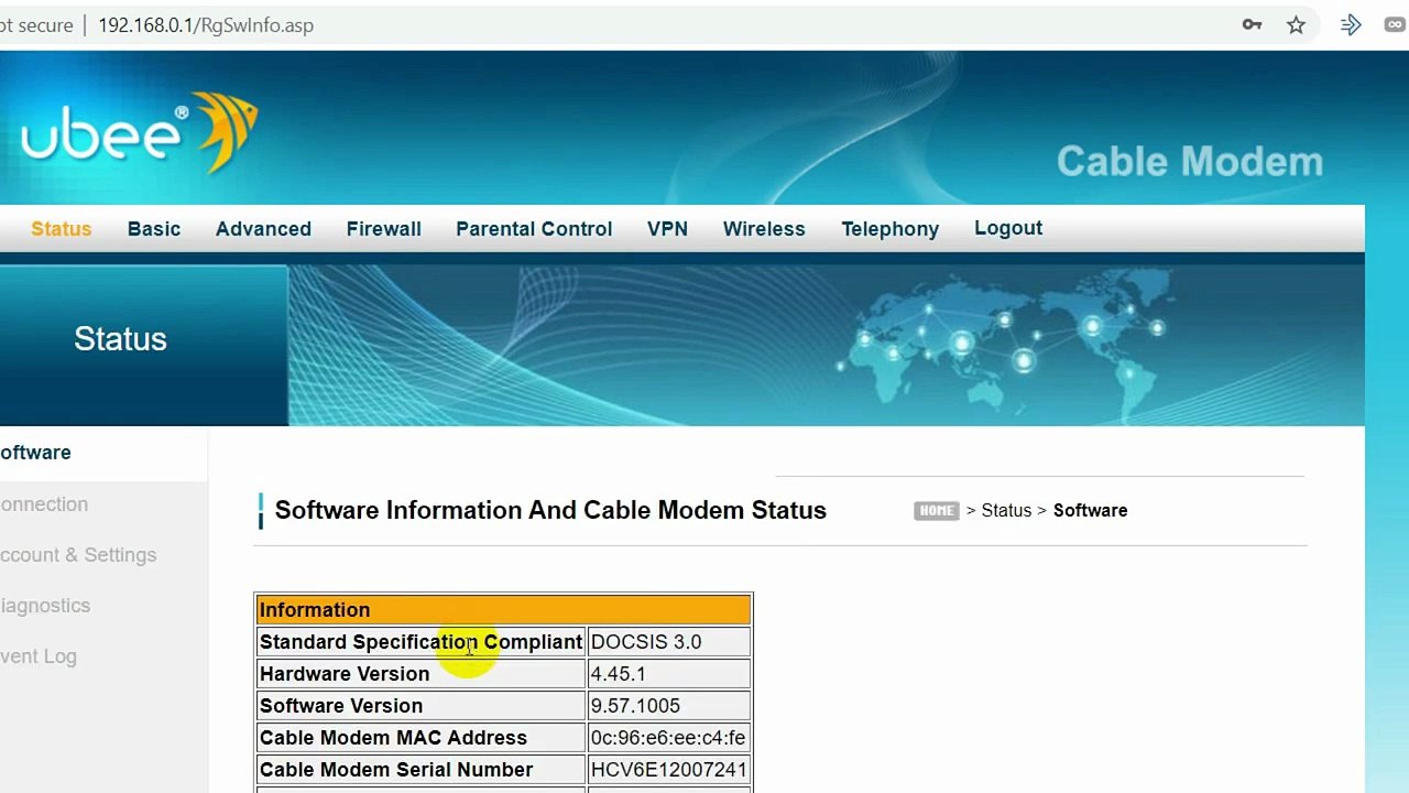 Cambiar nombre y contraseña del wifi en los modems Megacable Ubee