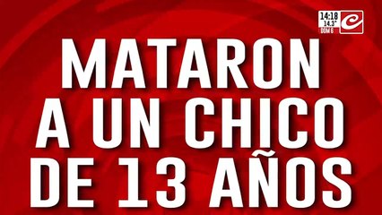 Mataron a un chico de 13 años e hirieron a otro de 8