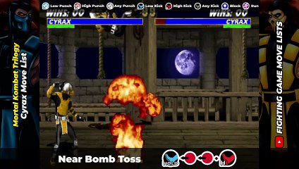 CYRAX MOVE LIST - Mortal Kombat Trilogy (MKT)