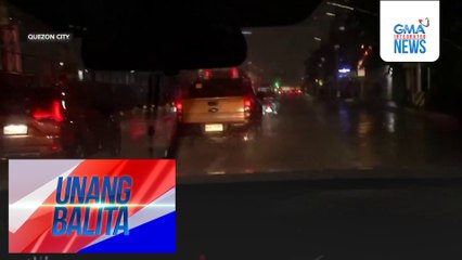 Ilang kalsada sa Quezon City, binaha dahil sa malakas na ulan; ilang motorista, nahirapan sa biyahe | Unang Balita