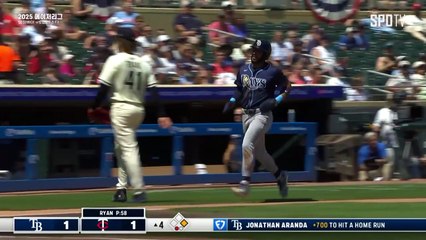 스포츠중계 빠른티비 [MLB] 탬파베이 vs 미네소타 하이라이트 2025.07.06 (일) 0310
