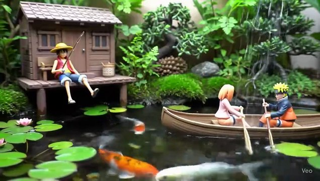 Naruto,luffy,dan sakura memancing ikan