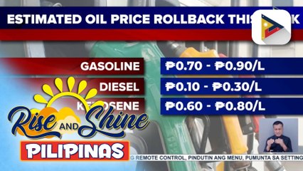 Oil price rollback, asahan ngayong linggo