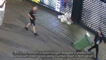 Burglars use wheelie bins to haul away stolen trainers after Footlocker raid