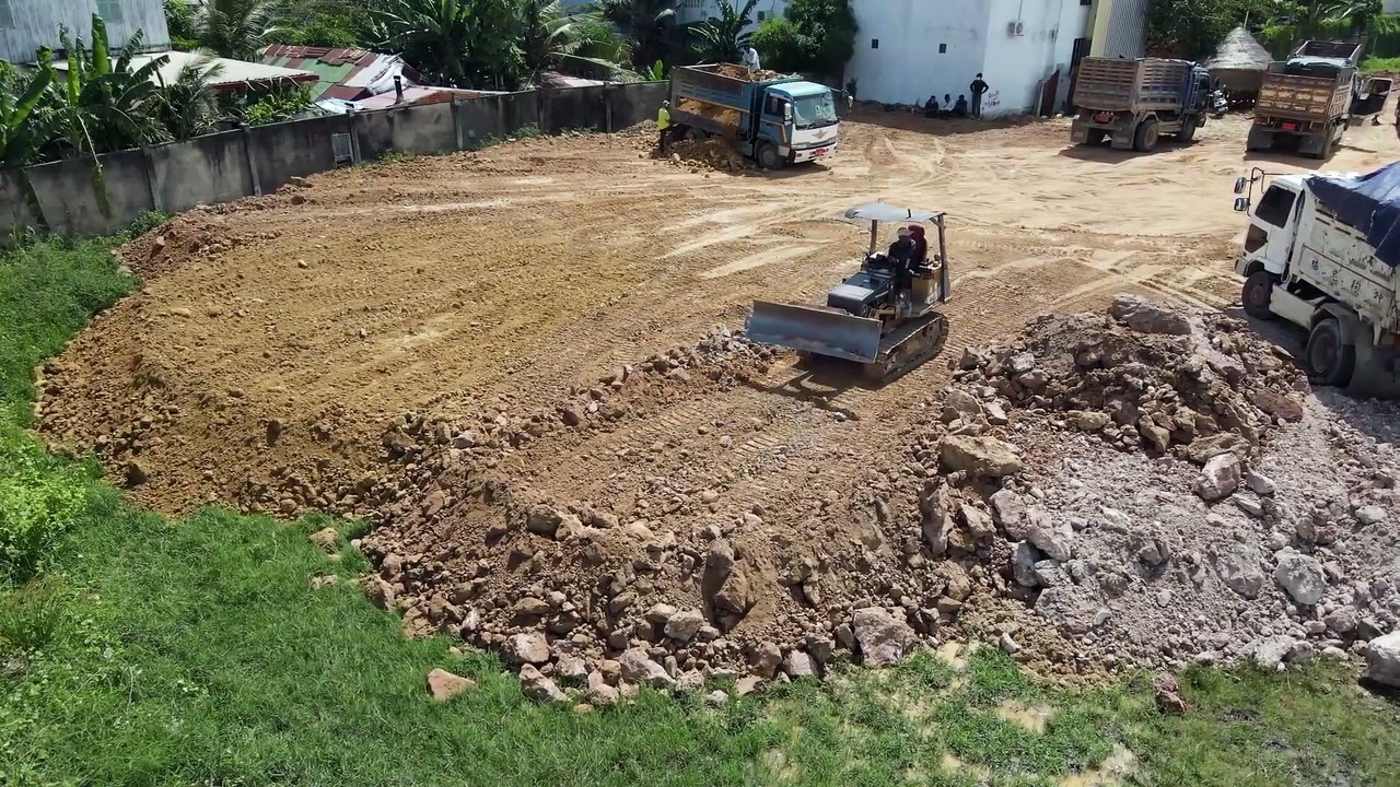 Wow Amazing Super Fly By Dump Truck Unloading Landfill by Dozer Pushing Soil