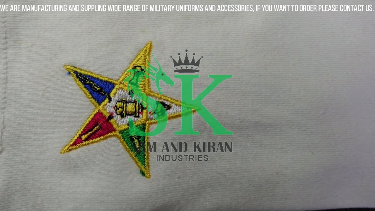 White Cotton With Gold Gavel machine embroidery, The Eastern Star White Gloves,  Freemason Gloves