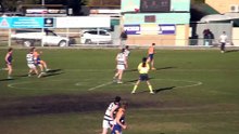 BFNL: Ollie Eaton kicks goal for Golden Square v Strathfieldsaye. July 5, 2025.
